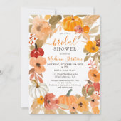 Invitation Boho chaud citrouille à fleurs automne nuptiale do (Devant)