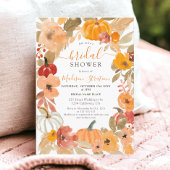 Invitation Boho chaud citrouille à fleurs automne nuptiale do