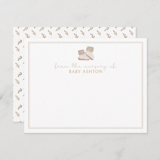 Invitation Boho, Chaussures bébé, de la crèche de (Devant / Derrière)