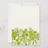 Invitation Boho chaux vert main peint à floral nuptiale douch (Dos)