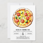Invitation Boho Cheese Pizza Anniversaire (Devant)