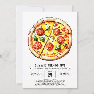 Invitation Boho Cheese Pizza Anniversaire
