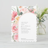 Invitation Boho chic aquarelle jardin fleuri moderne douche (Debout devant)
