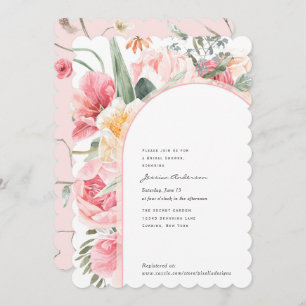 Invitation Boho chic aquarelle jardin fleuri moderne douche