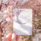 Invitation Boho Chic Aquarelle Lavande Fête des mariées flora