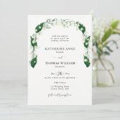 Invitation Boho Chic Aquarelle Lily Valley Feuille Mariage Ar (Debout devant)