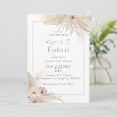 Invitation Boho Chic Aquarelle Mariage Floral (Debout devant)