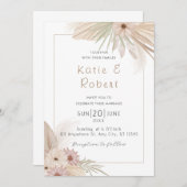 Invitation Boho Chic Aquarelle Mariage Floral (Devant / Derrière)
