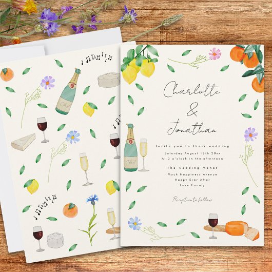 Invitation Boho Chic Aquarelle Rustique Mariage d'été