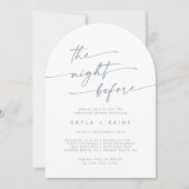 Invitation Boho Chic Ardoise Bleu Déjeuner de répétition (Devant)