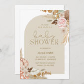 Invitation Boho Chic Baby shower (Devant / Derrière)