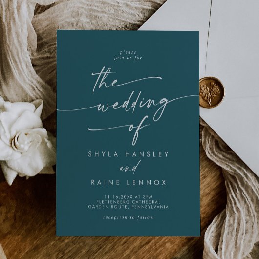 Invitation Boho Chic Bleu Turquoise Le Mariage de