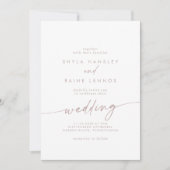 Invitation Boho Chic Blush Pink Mariage avant et arrière (Devant)