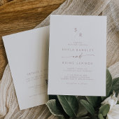 Invitation Boho Chic Blush rose Monogramme QR Code Mariage