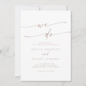 Invitation Boho Chic Blush Rose Nous faisons Mariage (Devant)