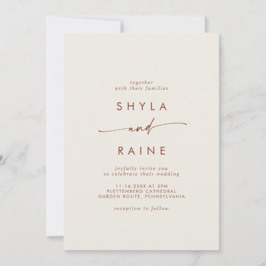 Invitation Boho Chic Bohemian Cream Décontracté Photo Mariage (Devant)