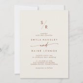 Invitation Boho Chic Bohemian Cream Mariage (Devant)