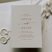 Invitation Boho Chic Bohemian Cream Mariage Décontracté