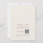 Invitation Boho Chic Bohemian Cream Monogramme QR Code Mariag (Dos)