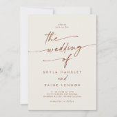 Invitation Boho Chic Bohemian Cream Photo QR Code Mariage (Devant)