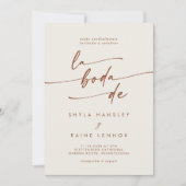 Invitation Boho Chic Bohemian Cream QR Code Mariage espagnol (Devant)
