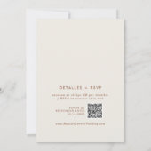 Invitation Boho Chic Bohemian Cream QR Code Mariage espagnol (Dos)