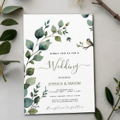 Invitation Boho Chic Botanique Vert Mariage