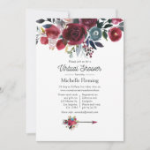 Invitation Boho Chic Bourgogne et Baby shower virtuel de la M (Devant)