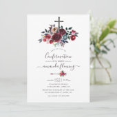 Invitation Boho Chic Bourgogne et confirmation florale de la (Debout devant)