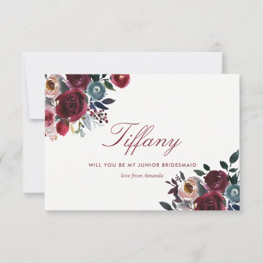 Invitation Boho Chic Bourgogne et Mariage de automne d'automn (Devant)