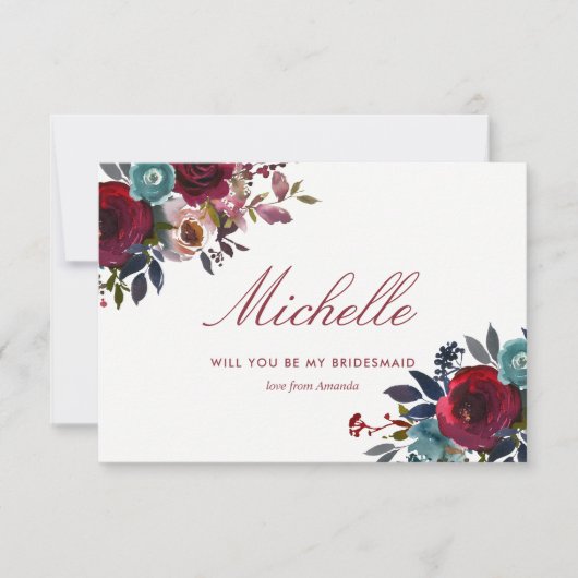 Invitation Boho Chic Bourgogne et Mariage de automne d'automn (Devant)