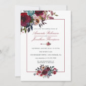 Invitation Boho Chic Bourgogne et Mariage de automne d'automn (Devant)