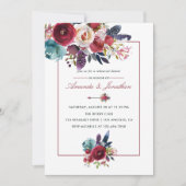 Invitation Boho Chic Bourgogne et Mariage de automne d'automn (Devant)
