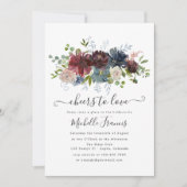 Invitation Boho Chic Bourgogne et Navy Wine Tastin (Devant)