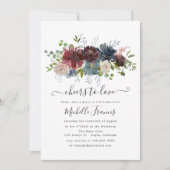 Invitation Boho Chic Bourgogne et Navy Wine Tastin (Devant)