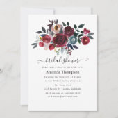 Invitation Boho Chic Bourgogne & Marine floral Brunch et Bubb (Devant)