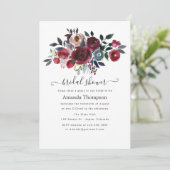 Invitation Boho Chic Bourgogne & Marine floral Brunch et Bubb (Debout devant)