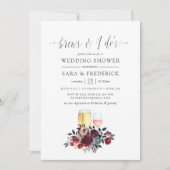 Invitation Boho Chic Bourgogne & Navy brasse avant le I Do (Devant)