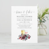 Invitation Boho Chic Bourgogne & Navy brasse avant le I Do (Debout devant)