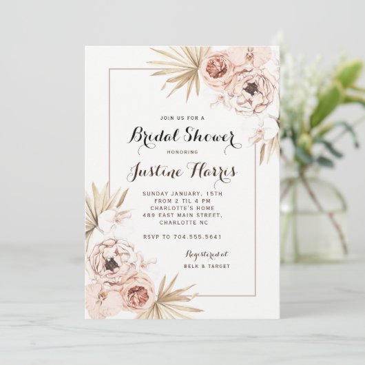 Invitation Boho Chic Bridal Shoe (Debout devant)