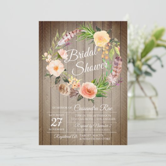 Invitation Boho Chic Bridal Shower (Debout devant)