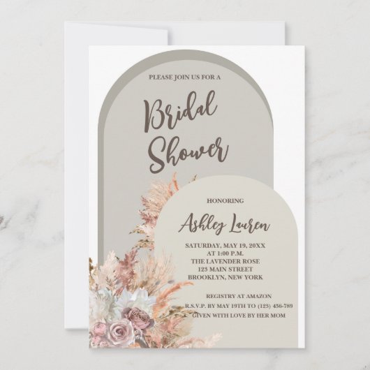 Invitation Boho Chic Bridal Shower (Devant)