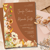 Invitation Boho Chic Brûlé Orange Rust Terracotta Mariage