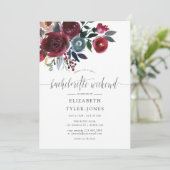Invitation Boho Chic Burgundy et Navy Bachelorette Week-end (Debout devant)