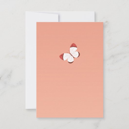 Invitation Boho Chic Butterfly Floral Élégante Fête des marié (Dos)