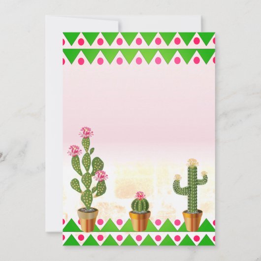 Invitation Boho Chic Cactus Fête de graduation (Dos)