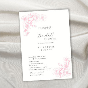 Invitation Boho Chic Cerisier Fleur Rose Fête des mariées Flo