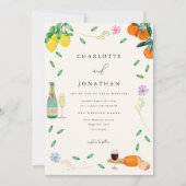 Invitation Boho Chic Citrus Rustique Mariage d'été (Devant)