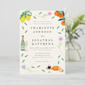 Invitation Boho Chic Citrus Rustique Mariage d'été (Debout devant)