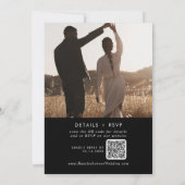 Invitation Boho Chic COLOR ÉDITABLE Photo QR Code Mariage (Dos)